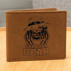 Grandpa Bear Custom Printed Leather Wallet