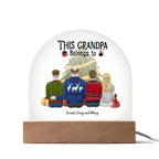 Grandpa Personalized Christmas Gift - This Grandpa Belongs to Grandkids - Dome Acrylic Plaque