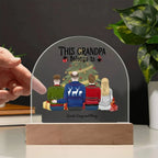 Grandpa Personalized Christmas Gift - This Grandpa Belongs to Grandkids - Dome Acrylic Plaque