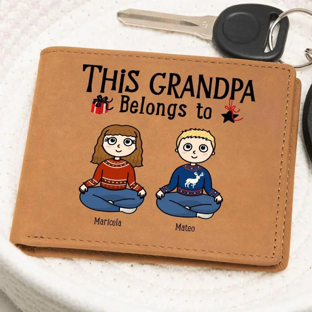 Grandpa Personalized Cowhide Leather Wallet