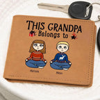 Grandpa Personalized Cowhide Leather Wallet