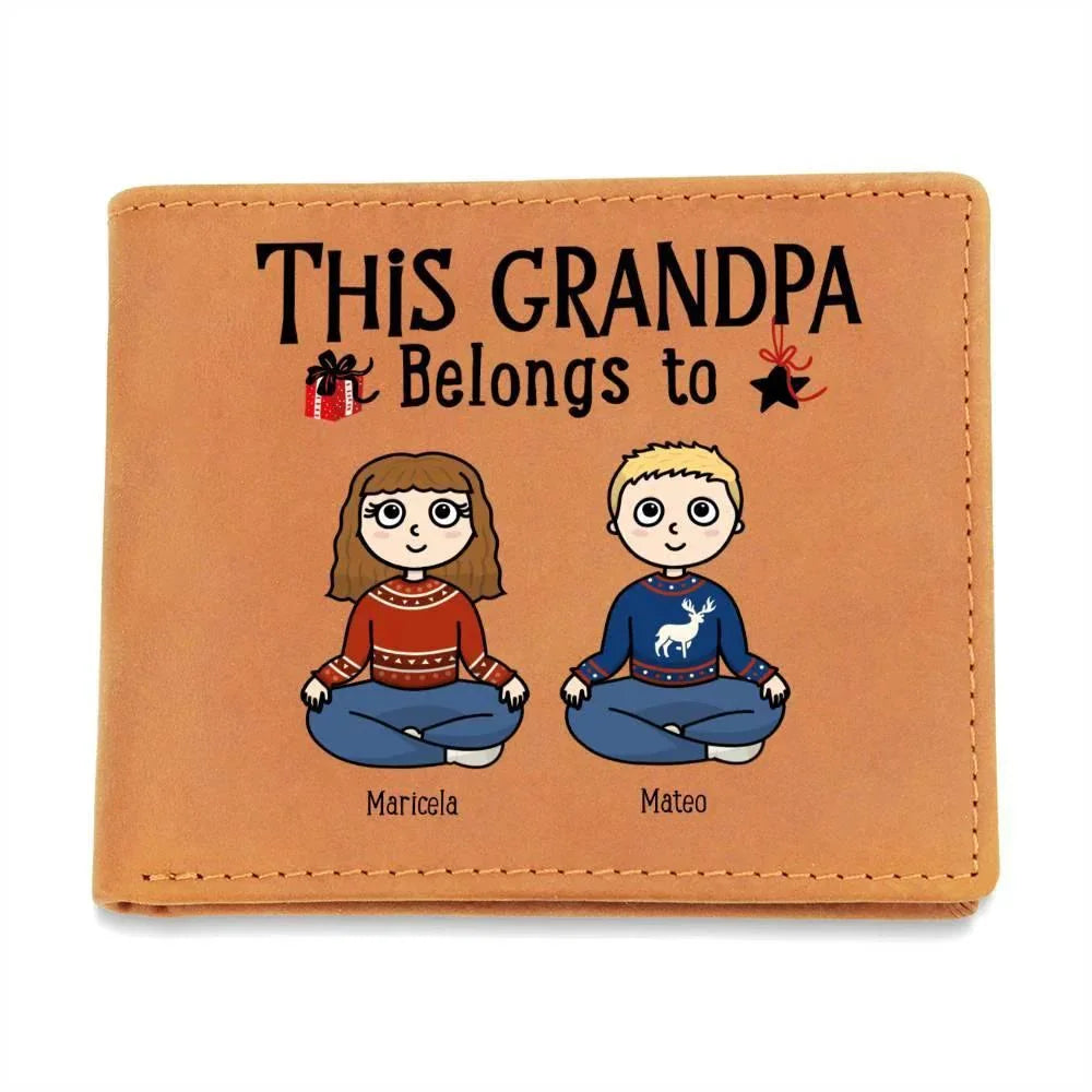 Grandpa Personalized Cowhide Leather Wallet