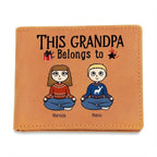 Grandpa Personalized Cowhide Leather Wallet