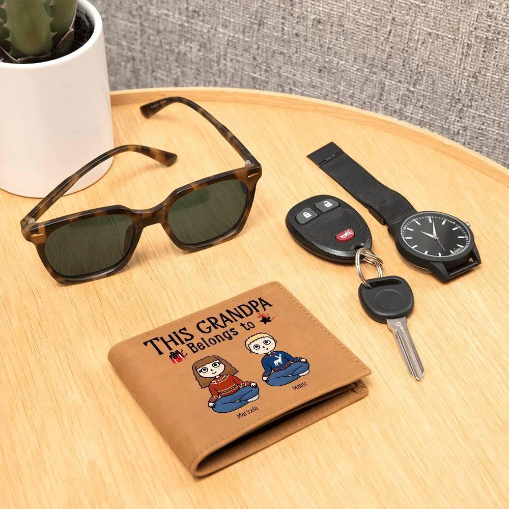 Grandpa Personalized Cowhide Leather Wallet
