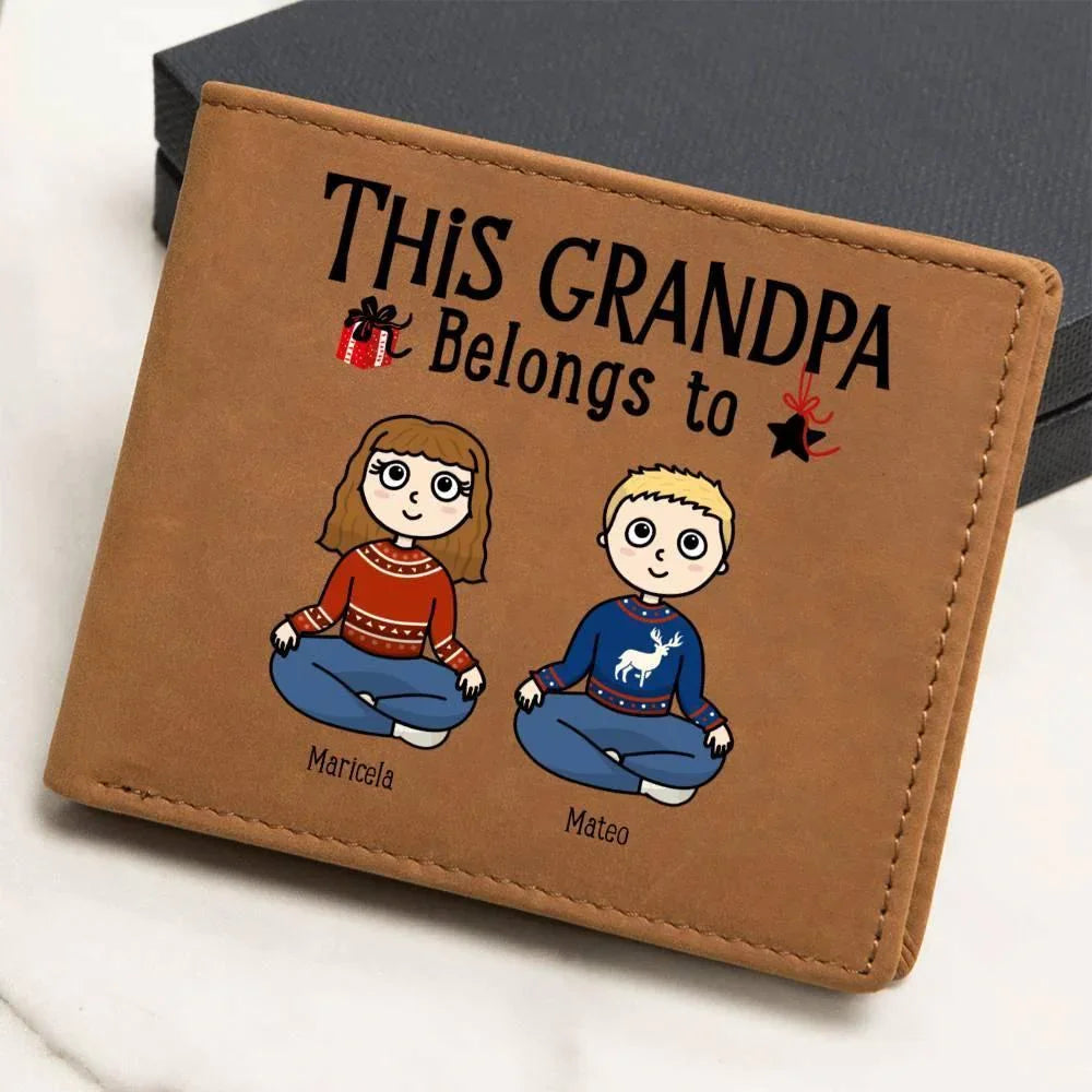Grandpa Personalized Cowhide Leather Wallet