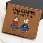 Grandpa Personalized Cowhide Leather Wallet