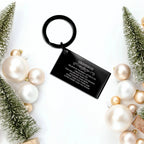 Grandson Black Engraved Keychain, Motivational Heartfelt Birthday, Christmas Holiday Gifts For Grandson, You are Braver than you Believe, Loved More than you Know