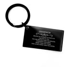 Grandson Black Engraved Keychain, Motivational Heartfelt Birthday, Christmas Holiday Gifts For Grandson, You are Braver than you Believe, Loved More than you Know