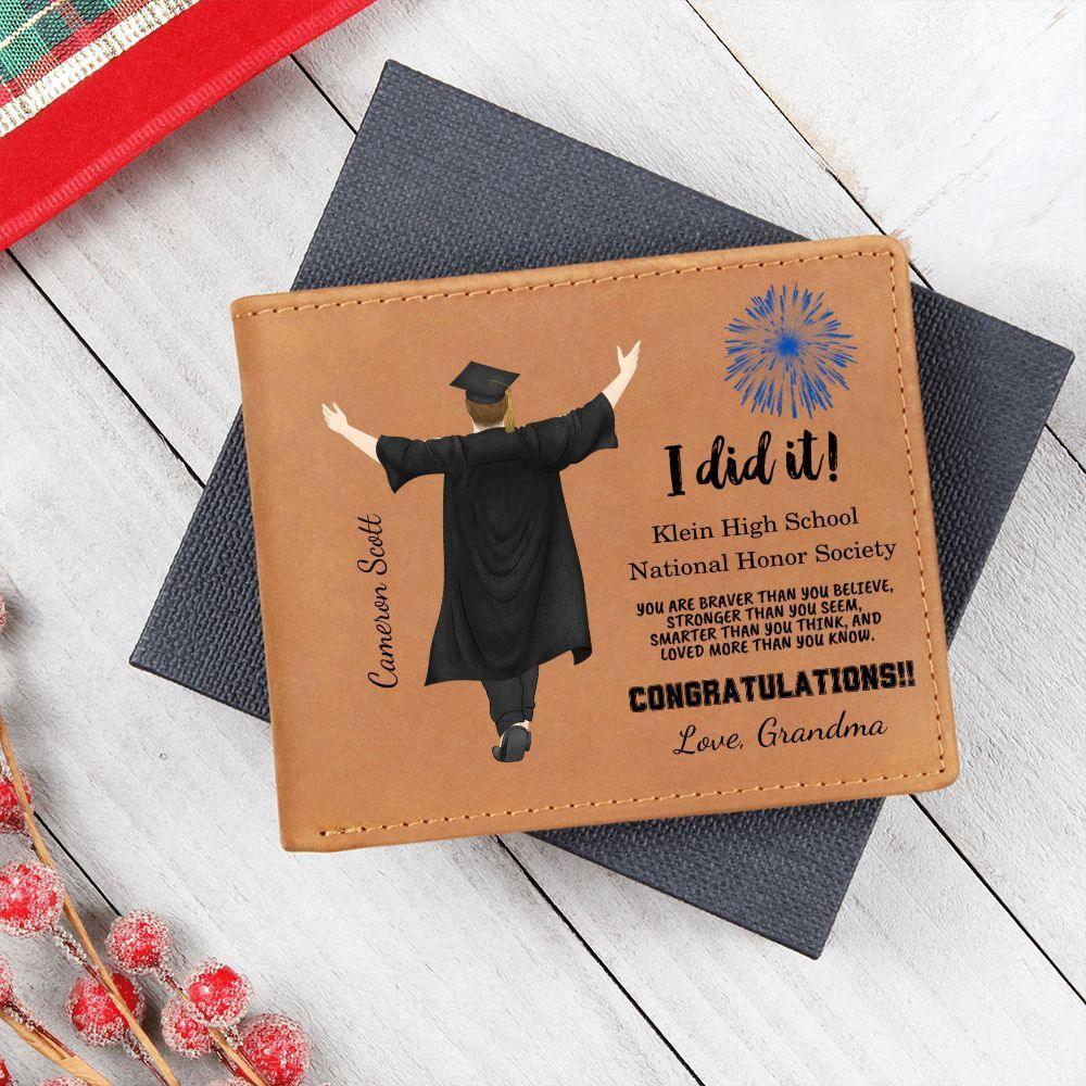 Son, Grandson, Brother, Nephew Custom Graduation Leather Wallet