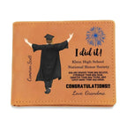 Son, Grandson, Brother, Nephew Custom Graduation Leather Wallet