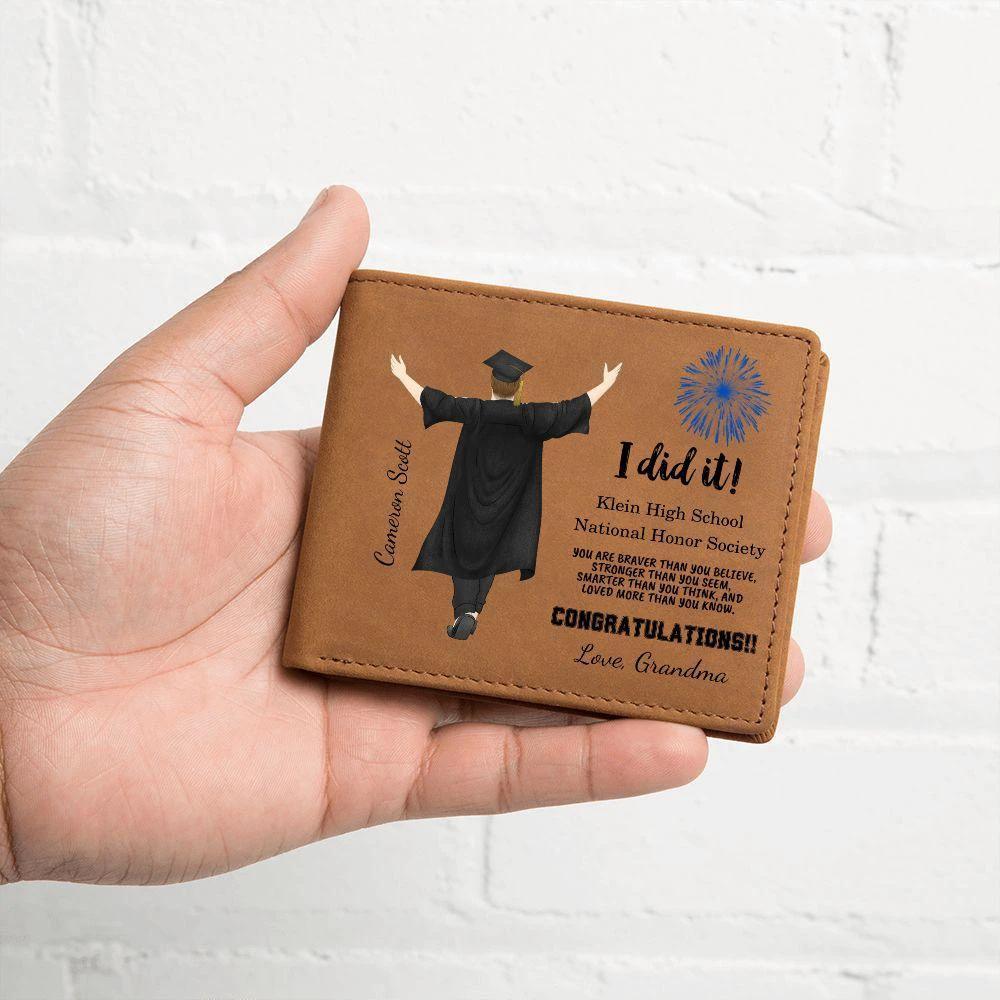 Son, Grandson, Brother, Nephew Custom Graduation Leather Wallet
