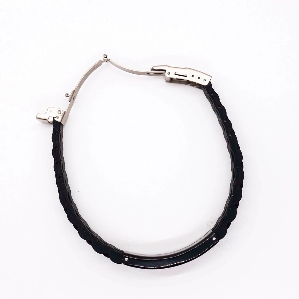 Grandson Engraved Black Glidelock Clasp Bracelet, Motivational Heartfelt Birthday, Christmas Holiday Gifts For Grandson, You are Braver than you Believe, Loved More than you Know