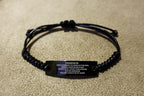 Grandson Engraved Black Rope Bracelet Life is Learning to Dance in the Rain - Birthday, Christmas Holiday Gifts