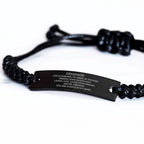 Grandson Engraved Black Rope Bracelet Life is Learning to Dance in the Rain - Birthday, Christmas Holiday Gifts