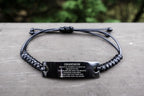 Grandson Engraved Black Rope Bracelet, Motivational Heartfelt Birthday, Christmas Holiday Gifts For Grandson, You are Braver than you Believe, Loved More than you Know