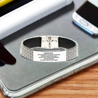 Grandson Engraved Stainless Steel Mesh Bracelet Birthday, Christmas Holiday Gifts Life is Learning to Dance in the Rain