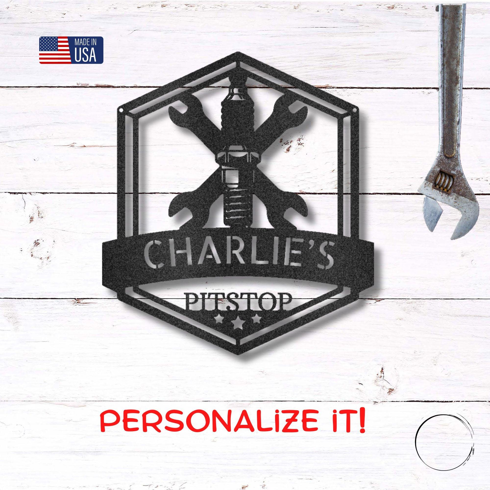 Grease Time Personalized Name Indoor Outdoor Metal Wall Art - Mallard Moon Gift Shop