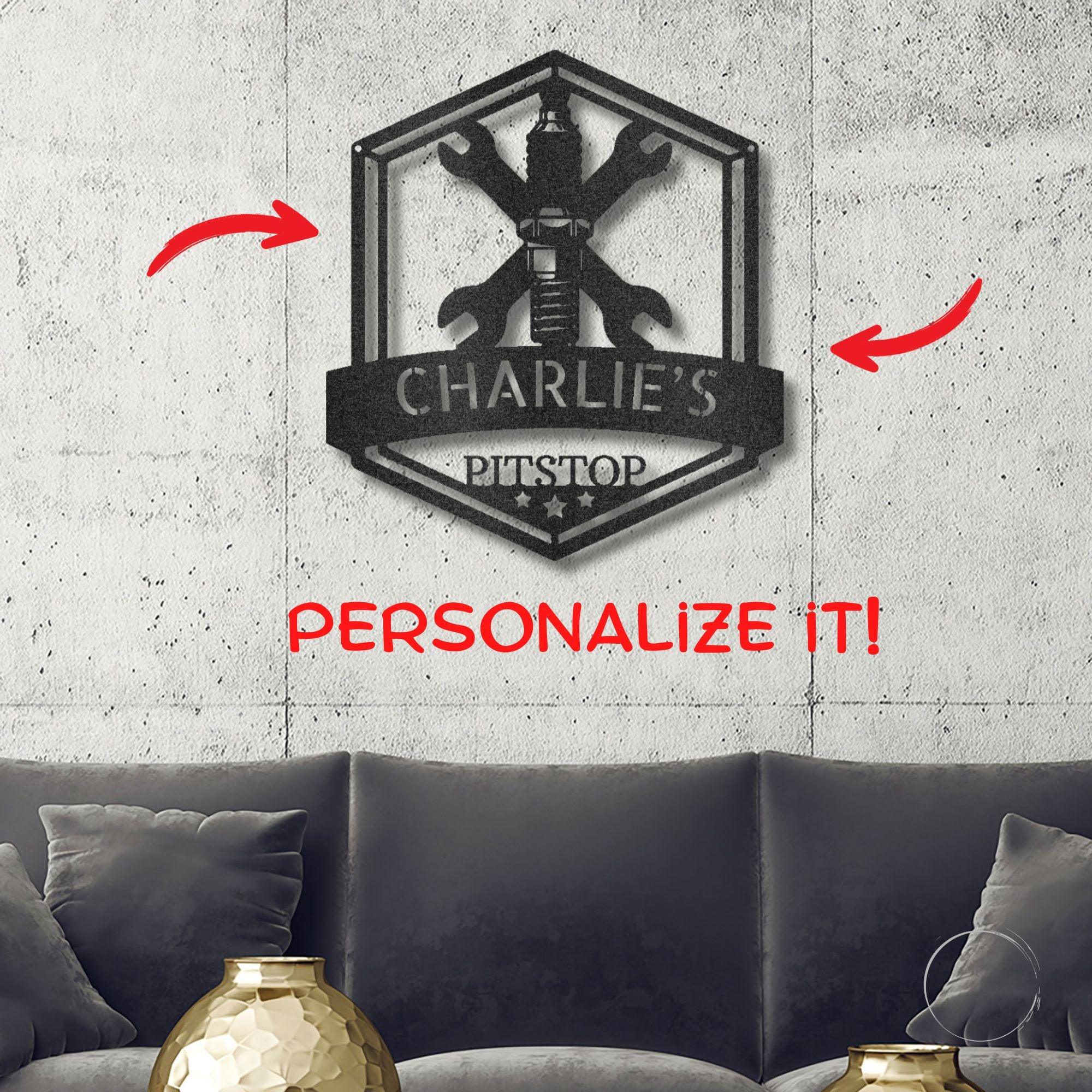 Grease Time Personalized Name Indoor Outdoor Metal Wall Art - Mallard Moon Gift Shop