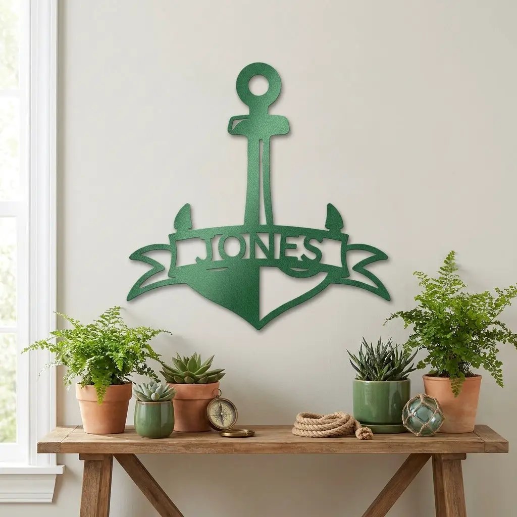 Personalized Anchor Name Metal Art – Simple, Bold, Yours