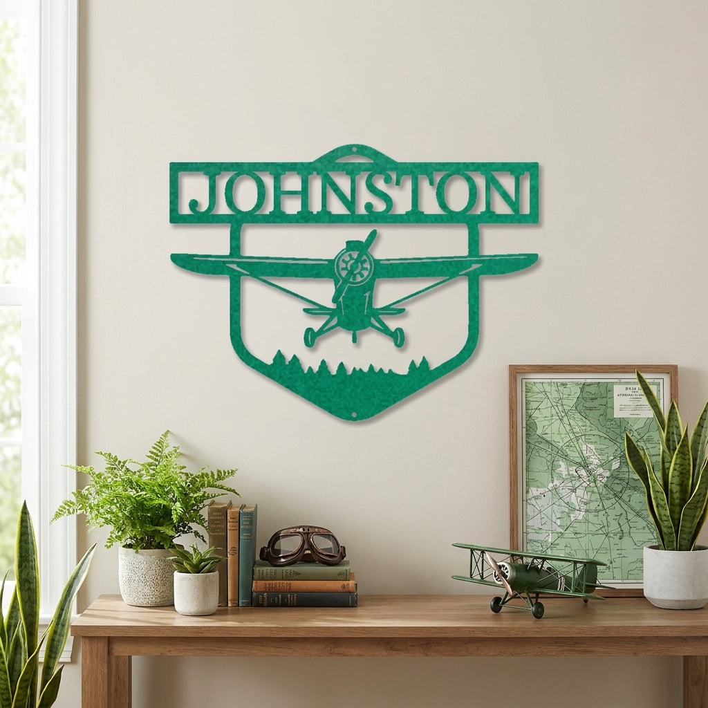 Personalized Airplane Metal Wall Art – Custom Pilot Name Sign – Aviation Decor – Aircraft Wall Art – Gift for Pilots