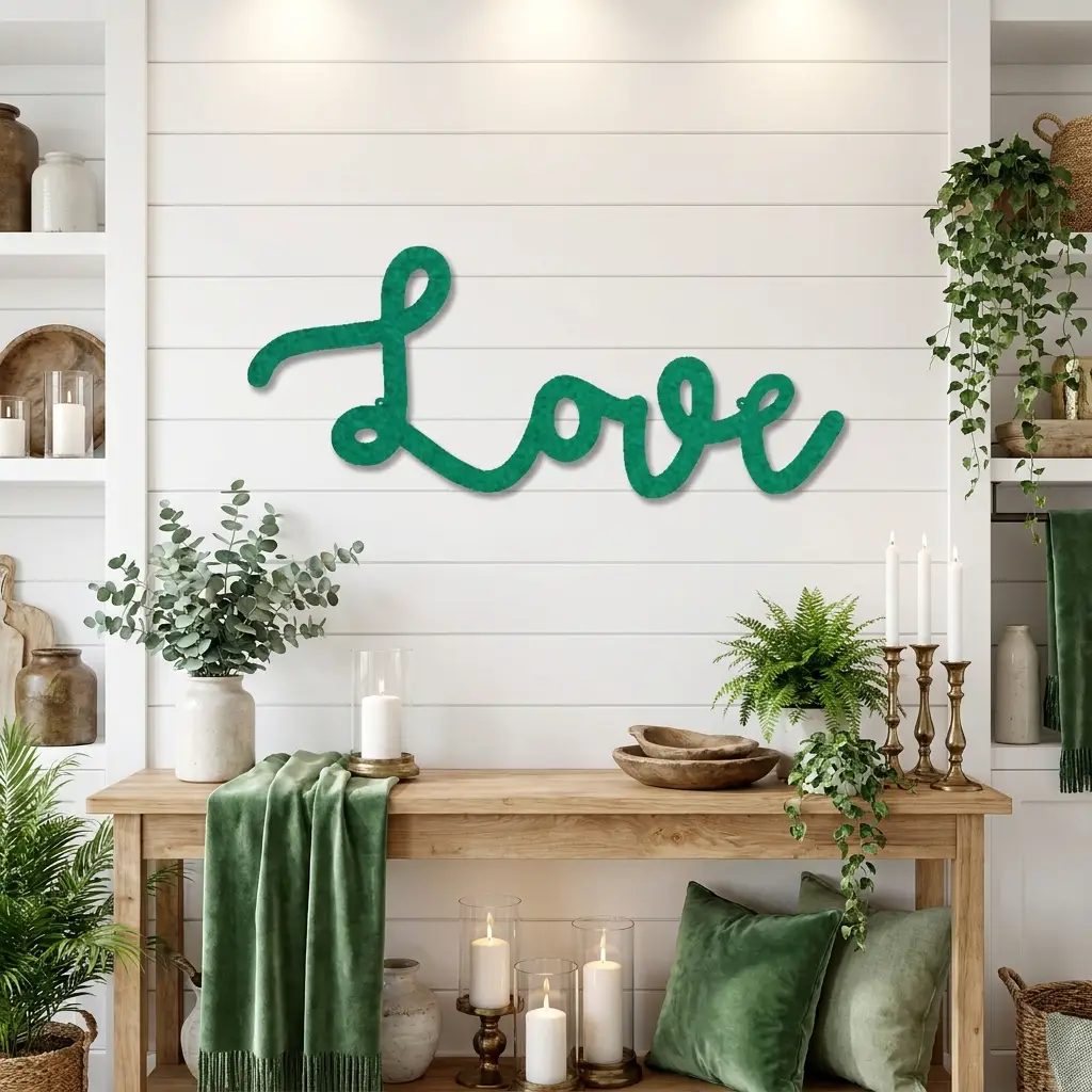 Love Script Metal Word Art Wall Sign