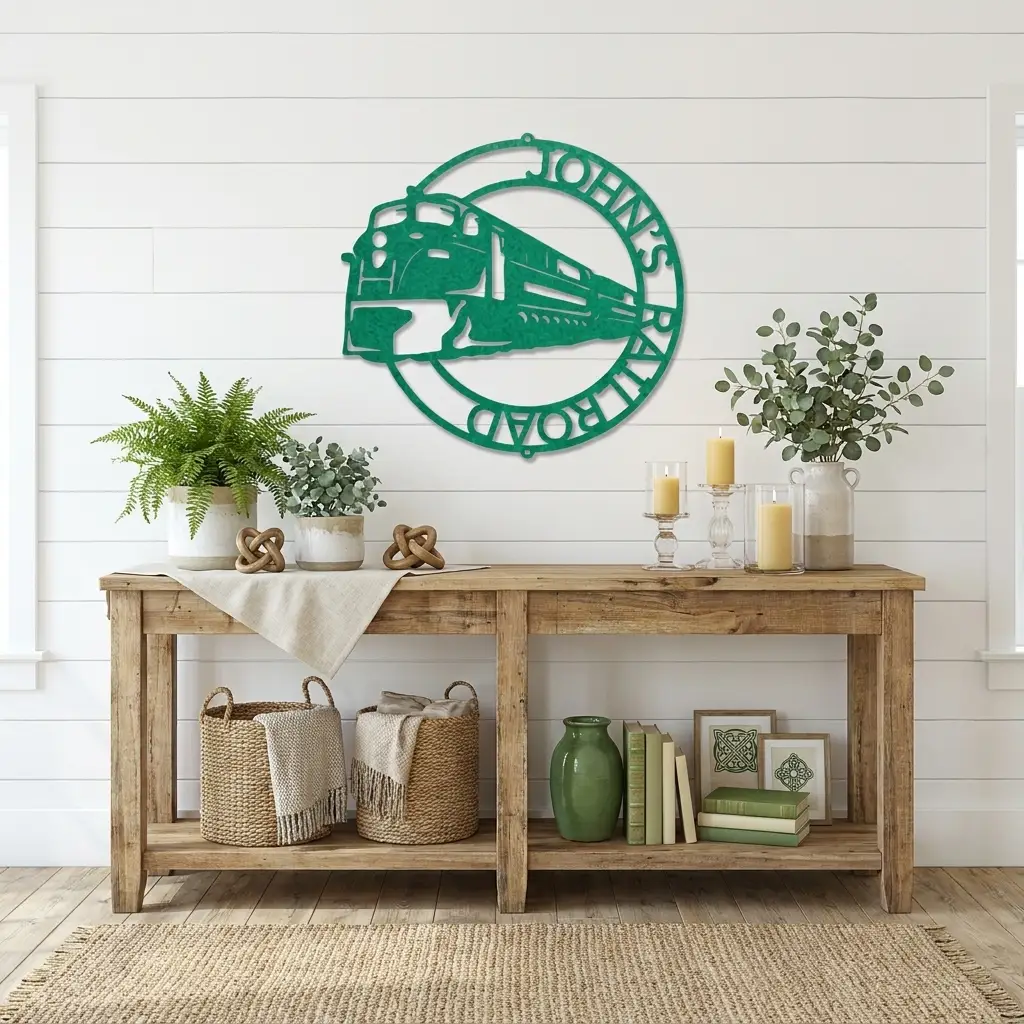 Railroad Train Metal Wall Art – Locomotive Wall Decor – Railroad Enthusiast Gift – Train Lover Wall Sign
