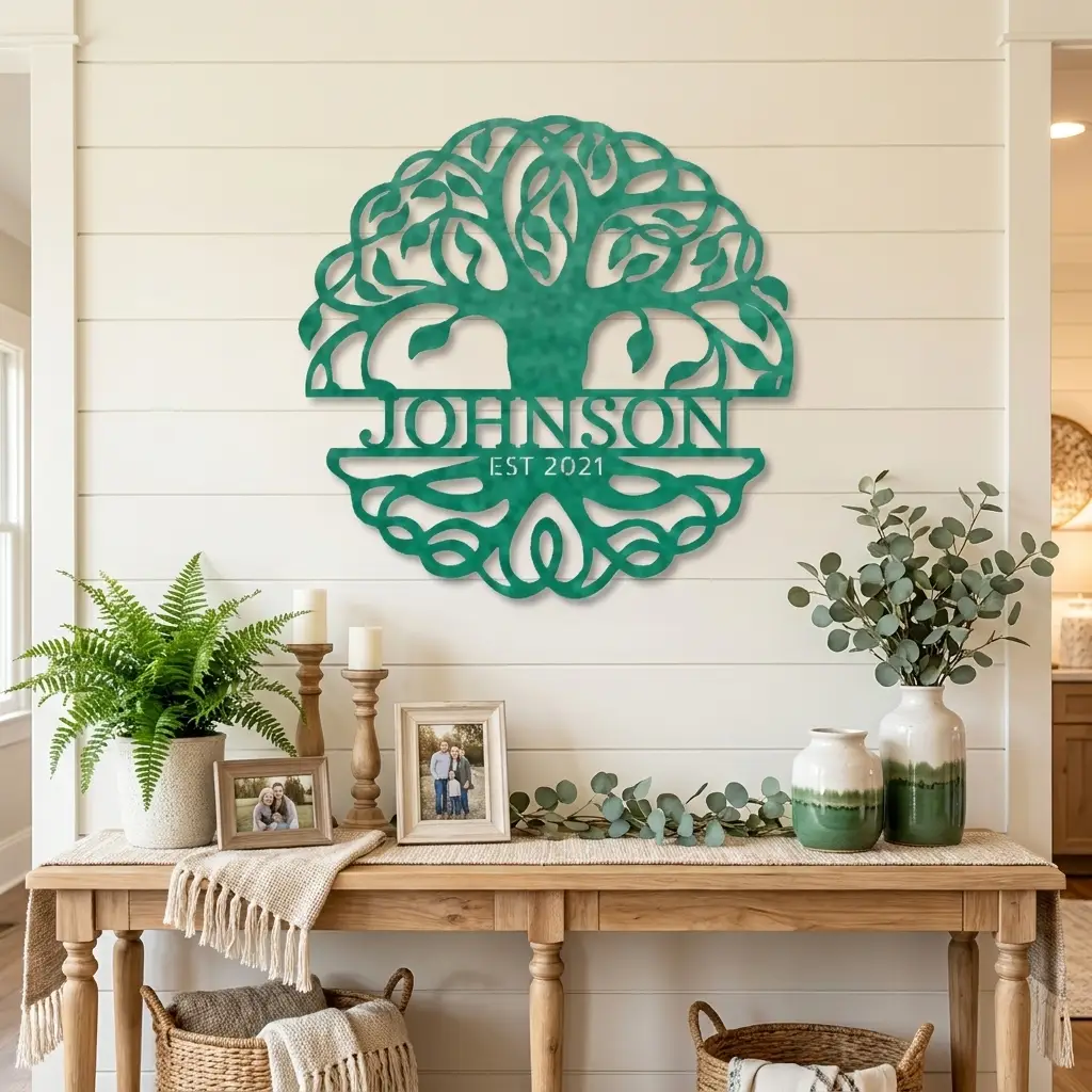 Personalized Tree of Life Metal Wall Art | Custom Family Name & Established Date Sign
