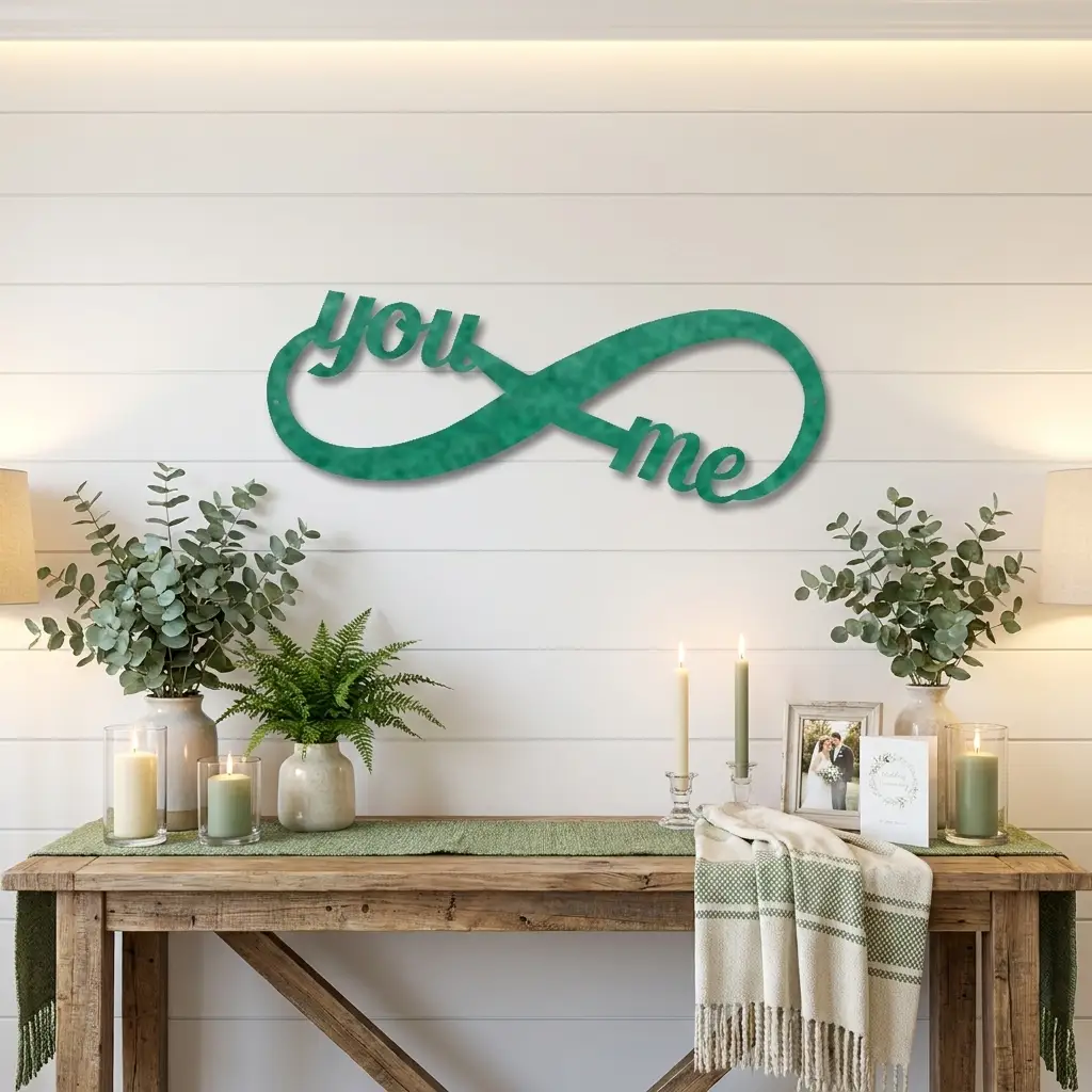 You & Me Infinity Metal Wall Art | Romantic Couple Sign | Wedding, Anniversary & Engagement Gift | Valentine’s Day Decor