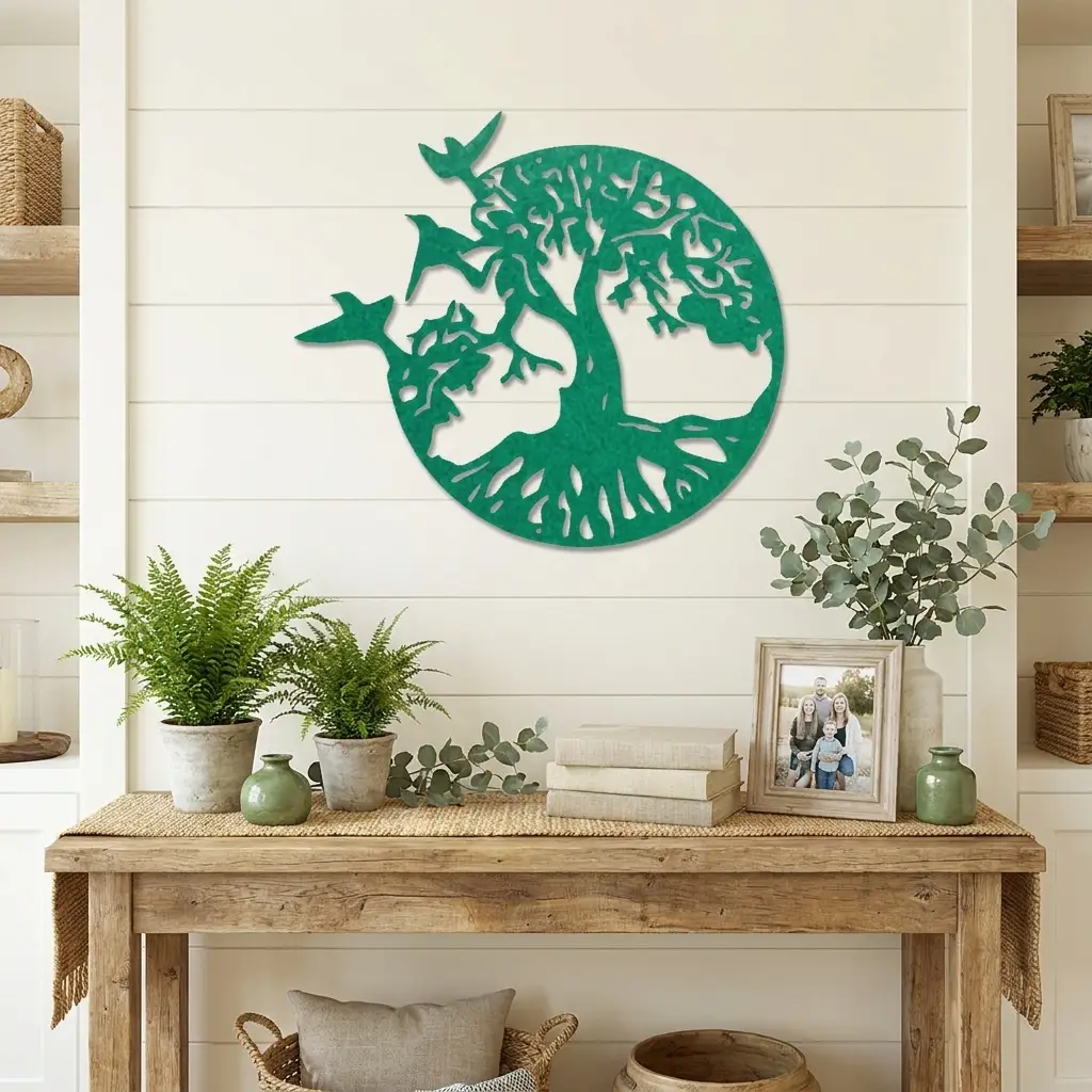 Tree of Life with Birds Metal Wall Art | Nature Inspired Steel Wall Decor | Rustic Tree Silhouette | Made in USA