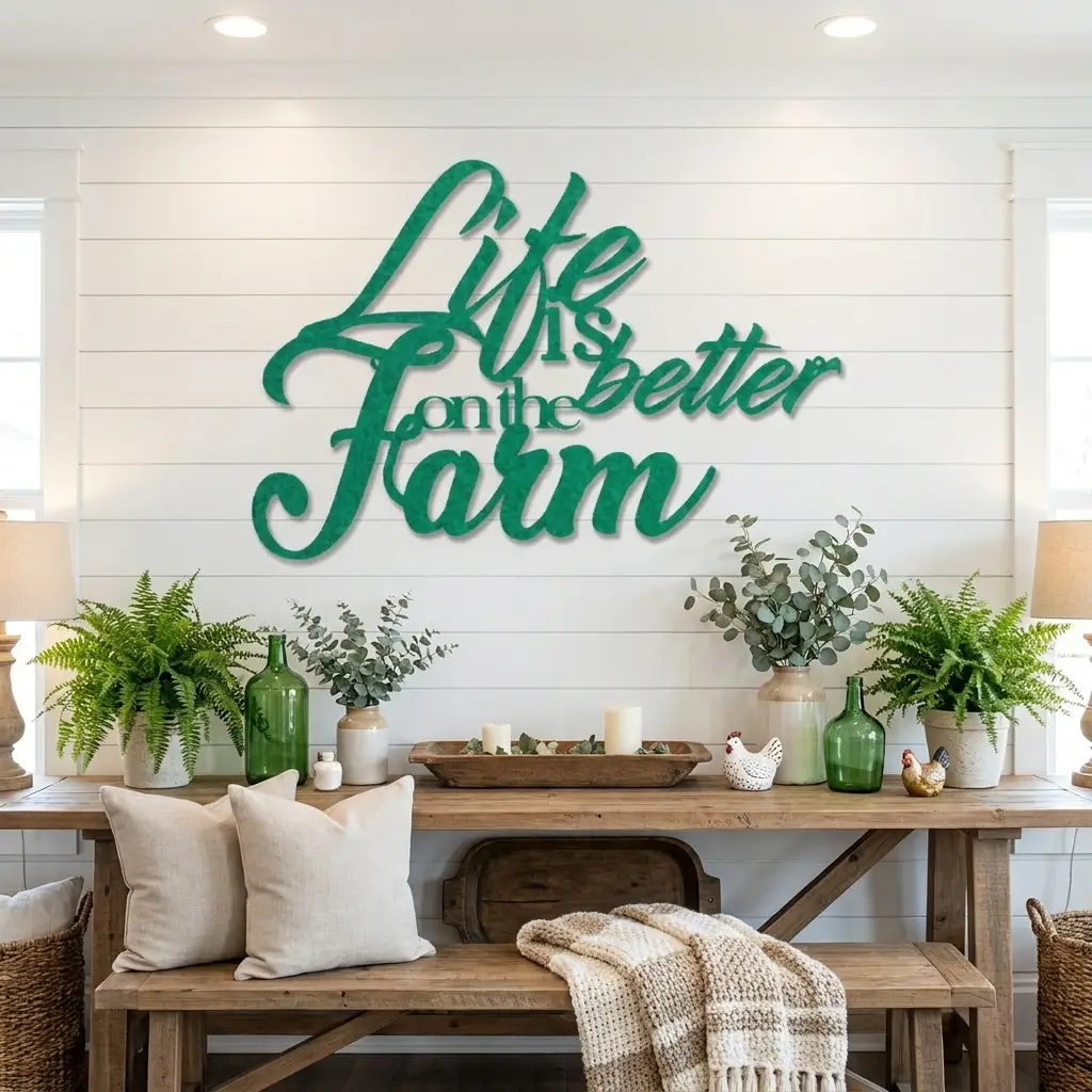 Life is Better on the Farm Quote Indoor Outdoor Steel Wall Sign