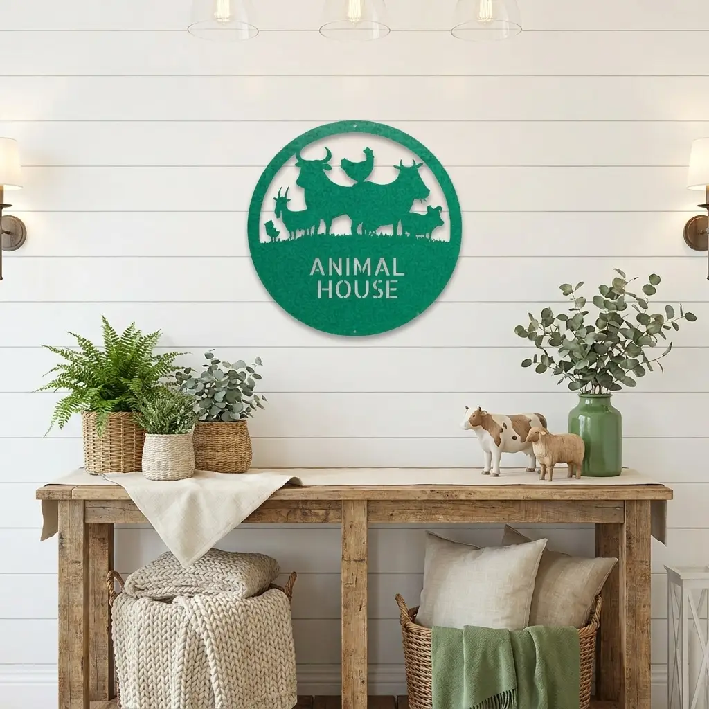 Personalized Farm Animal Metal Sign | Custom Barnyard Wall Decor | Farmhouse Animal Name Sign | Rustic Livestock Metal Art | Homestead Gift | Made in USA