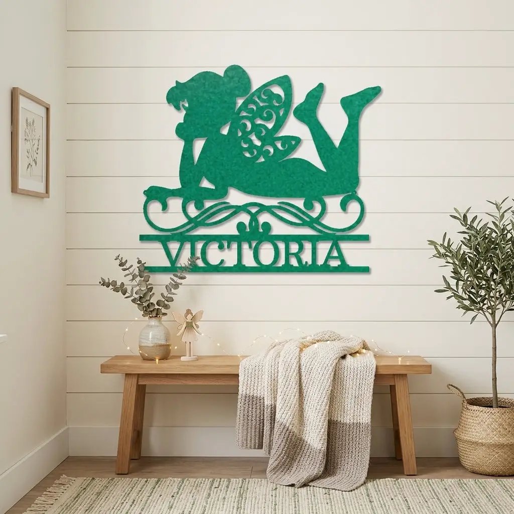 Personalized Fairy Metal Wall Art | Custom Fairy Name Sign | Whimsical Fantasy Metal Decor | Girls Bedroom Wall Art | Made in USA