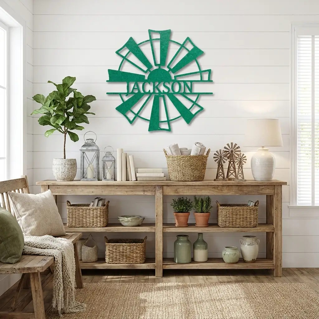 Windmill Cutom Metal Art Rustic Farmhouse