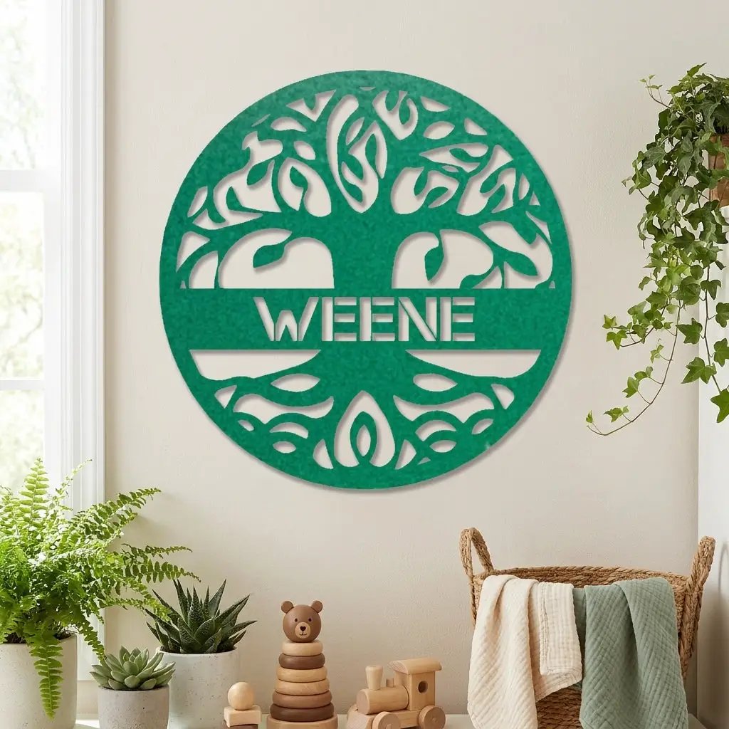 Personalized Tree of Life Metal Wall Art – Custom Family Name Sign – Tree of Life Metal Decor – Nature Inspired Family Wall Decor