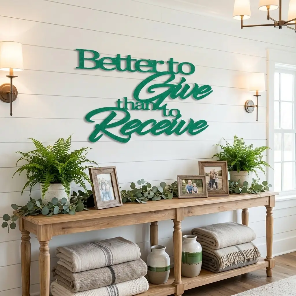 Better to Give Than Receive Quote Indoor Outdoor Steel Wall Sign
