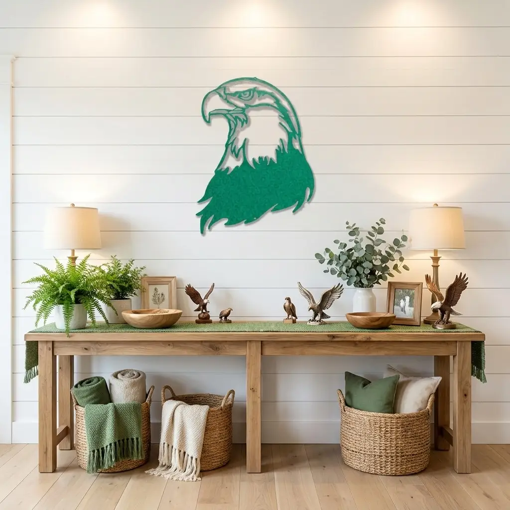 Bald Eagle Metal Wall Art – Patriotic USA Decor – American Eagle Sign – Rustic Wall Decor – Outdoor Metal Art
