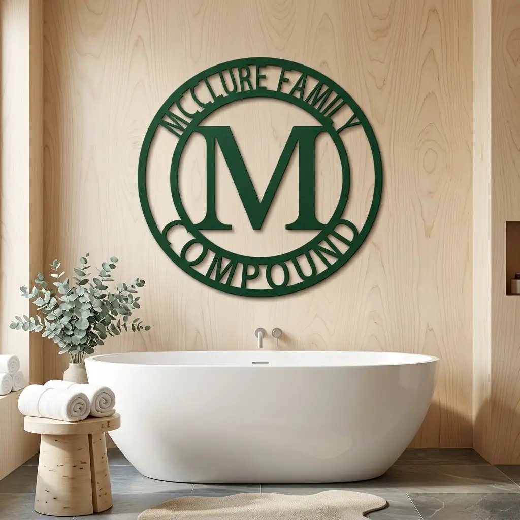Letter Family Name Personalized Indoor Outdoor Steel Wall Sign Art