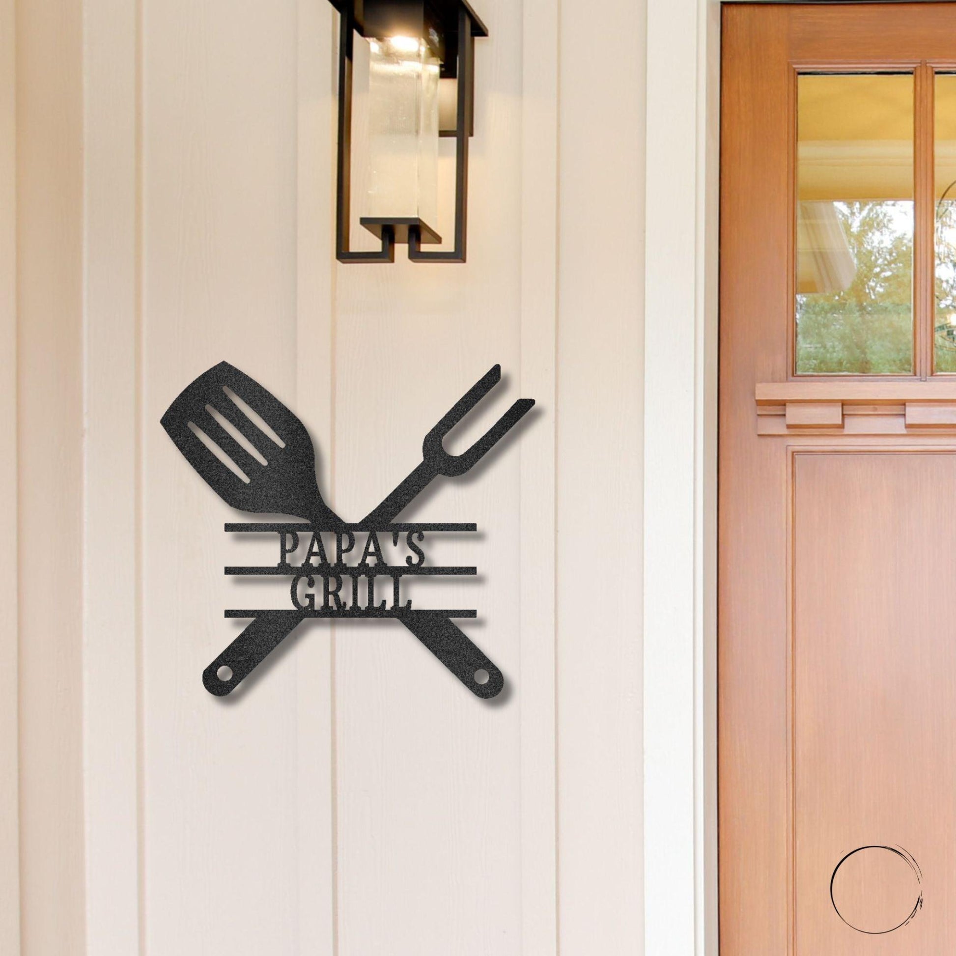 Grilling Utensils Personalized Indoor Outdoor Steel Wall Sign Art - Mallard Moon Gift Shop