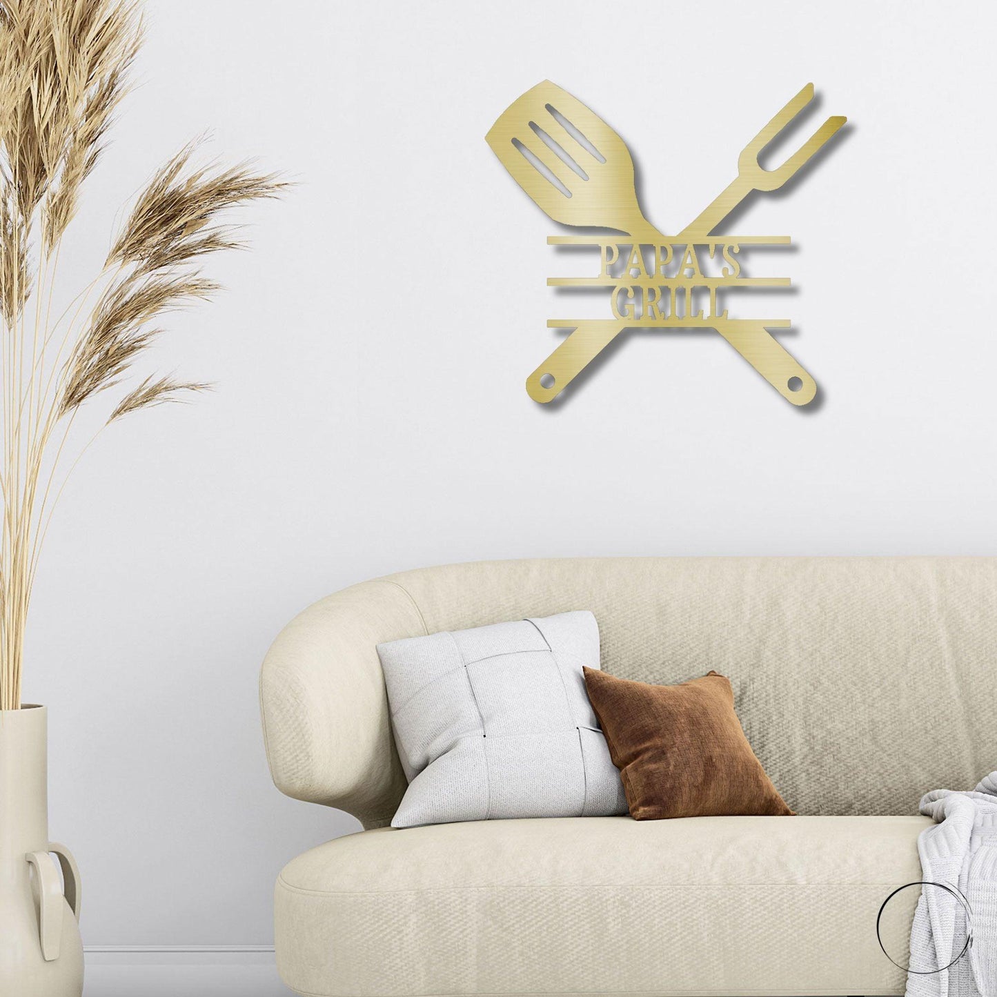 Grilling Utensils Personalized Indoor Outdoor Steel Wall Sign Art - Mallard Moon Gift Shop