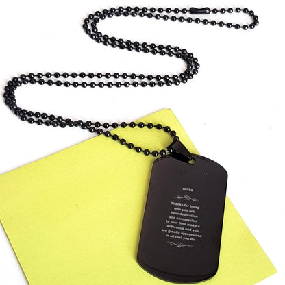 Guide Black Dog Tag Necklace Engraved Bracelet - Thanks for being who you are - Birthday Christmas Jewelry Gifts Coworkers Colleague Boss - Mallard Moon Gift Shop