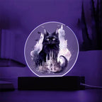 Halloween Charm: Enchanted Black Cat Acrylic Plaque