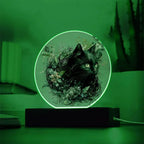Halloween's Haunting Feline: Black Cat Acrylic Plaque