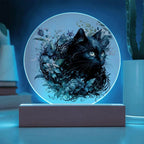 Halloween's Haunting Feline: Black Cat Acrylic Plaque