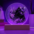 Halloween's Haunting Feline: Black Cat Acrylic Plaque
