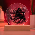 Halloween's Haunting Feline: Black Cat Acrylic Plaque
