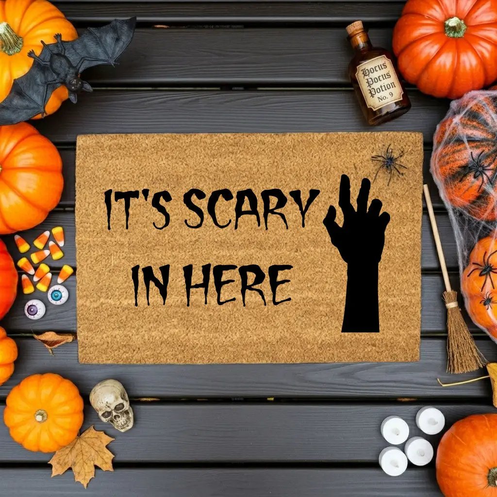 It’s Scary in Here Doormat – Spooky Halloween Outdoor Coir Mat Décor