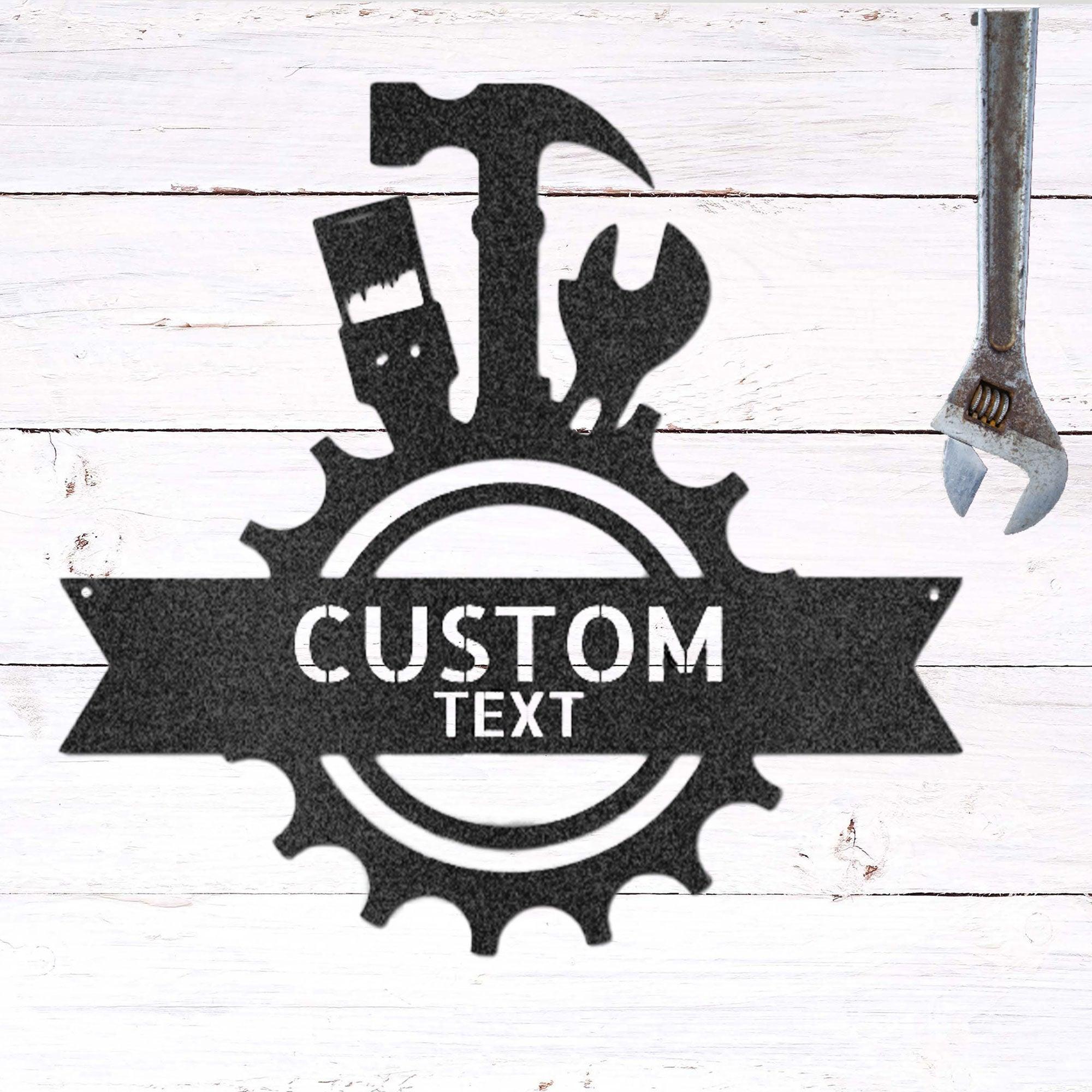 Handyman Workshop Custom Name Indoor Outdoor Steel Wall Sign - Mallard Moon Gift Shop