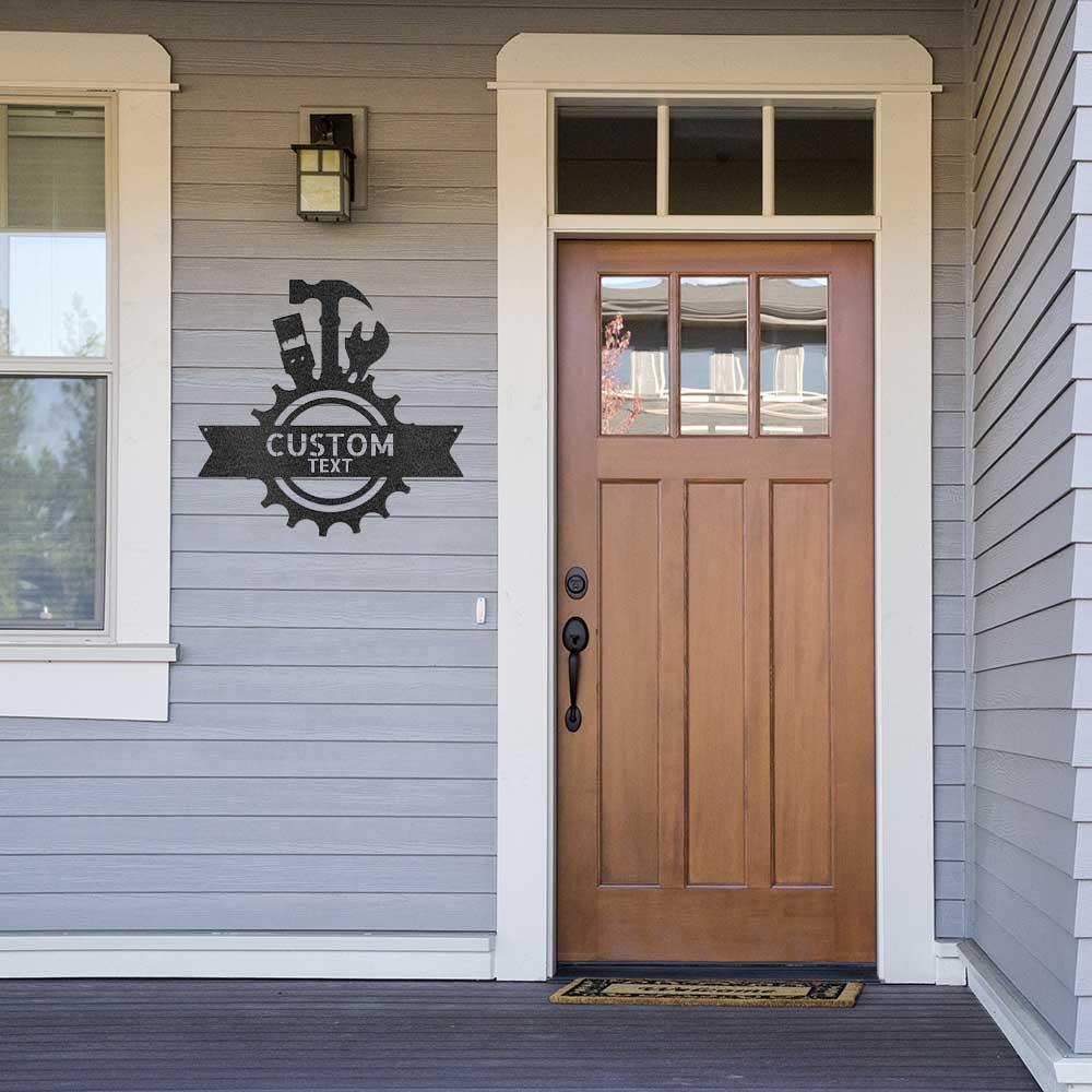 Handyman Workshop Custom Name Indoor Outdoor Steel Wall Sign - Mallard Moon Gift Shop