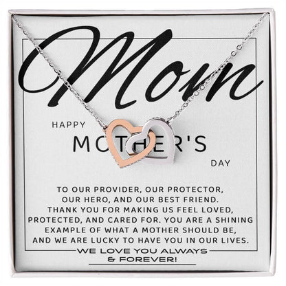 Happy Mother's Day Mom, You are Our Best Friend Interlocking Hearts Necklace - Mallard Moon Gift Shop
