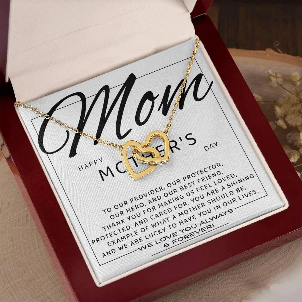 Happy Mother's Day Mom, You are Our Best Friend Interlocking Hearts Necklace
